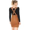 imageAllegra K Womens High Waist Suspender Adjustable Strap Party Pencil Braces Short Skirt OverallsBrown