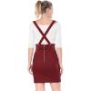 imageAllegra K Womens High Waist Suspender Adjustable Strap Party Pencil Braces Short Skirt OverallsBurgundy