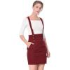 imageAllegra K Womens High Waist Suspender Adjustable Strap Party Pencil Braces Short Skirt OverallsBurgundy