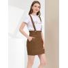 imageAllegra K Womens High Waist Suspender Adjustable Strap Party Pencil Braces Short Skirt OverallsDark Brown