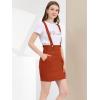 imageAllegra K Womens High Waist Suspender Adjustable Strap Party Pencil Braces Short Skirt OverallsOrange Red