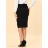 imageAllegra K Womens Knee Length Pencil Zip Slit Skirt Lace Panel High Waist Work SkirtsBlack