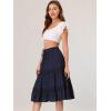 imageAllegra K Womens Ruffle Midi Skirt Boho Tiered High Waist Summer SkirtsBlue