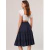 imageAllegra K Womens Ruffle Midi Skirt Boho Tiered High Waist Summer SkirtsBlue