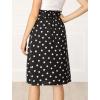 imageAllegra K Womens Vintage Belted Elastic High Waist ALine Printed Midi SkirtBlackpolka Dot