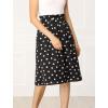 imageAllegra K Womens Vintage Belted Elastic High Waist ALine Printed Midi SkirtBlackpolka Dot