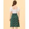 imageAllegra K Womens Vintage Belted Elastic High Waist ALine Printed Midi SkirtGreenhearts