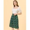 imageAllegra K Womens Vintage Belted Elastic High Waist ALine Printed Midi SkirtGreenhearts