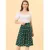 imageAllegra K Womens Vintage Belted Elastic High Waist ALine Printed Midi SkirtGreenhearts