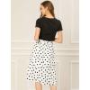 imageAllegra K Womens Vintage Belted Elastic High Waist ALine Printed Midi SkirtWhitepolka Dot