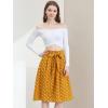 imageAllegra K Womens Vintage Belted Elastic High Waist ALine Printed Midi SkirtYellowpolka Dots