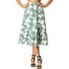 imageAllegra K Tiered Skirt for Womens Summer Beach Hawaiian Tropical Boho Midi Skirt