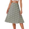 imageAllegra K Womens ALine Midi Skirt Floral Print Chiffon Vintage 2024 Summer SkirtsApricot Black