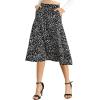 imageAllegra K Womens ALine Midi Skirt Floral Print Chiffon Vintage 2024 Summer SkirtsBlack