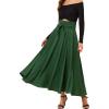 imageAllegra K Womens Elegant Aline High Waist Belted Split Maxi SkirtDark Green