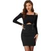 imageAllegra K Womens High Waist Suspender Adjustable Strap Party Pencil Braces Short Skirt OverallsBlack