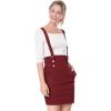 imageAllegra K Womens High Waist Suspender Adjustable Strap Party Pencil Braces Short Skirt OverallsBurgundy