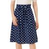 imageAllegra K Womens Vintage Belted Elastic High Waist ALine Printed Midi SkirtDark Bluepolka Dot