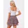 imageAllegra K Womens 2023 Floral Tiered Ruffle Skirts Cute Summer Flowy Chiffon Mini SkirtBlack Pink