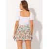 imageAllegra K Womens 2023 Floral Tiered Ruffle Skirts Cute Summer Flowy Chiffon Mini SkirtBlue Pink
