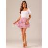 imageAllegra K Womens 2023 Floral Tiered Ruffle Skirts Cute Summer Flowy Chiffon Mini SkirtDeep Pink