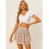 imageAllegra K Womens 2023 Floral Tiered Ruffle Skirts Cute Summer Flowy Chiffon Mini SkirtGreen Orange