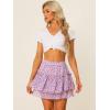 imageAllegra K Womens 2023 Floral Tiered Ruffle Skirts Cute Summer Flowy Chiffon Mini SkirtLight Purple