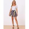 imageAllegra K Womens 2023 Floral Tiered Ruffle Skirts Cute Summer Flowy Chiffon Mini SkirtNavy Blue