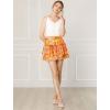 imageAllegra K Womens 2023 Floral Tiered Ruffle Skirts Cute Summer Flowy Chiffon Mini SkirtOrange