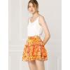 imageAllegra K Womens 2023 Floral Tiered Ruffle Skirts Cute Summer Flowy Chiffon Mini SkirtOrange