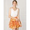 imageAllegra K Womens 2023 Floral Tiered Ruffle Skirts Cute Summer Flowy Chiffon Mini SkirtOrange