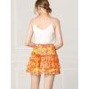 imageAllegra K Womens 2023 Floral Tiered Ruffle Skirts Cute Summer Flowy Chiffon Mini SkirtOrange
