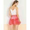 imageAllegra K Womens 2023 Floral Tiered Ruffle Skirts Cute Summer Flowy Chiffon Mini SkirtPink