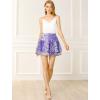 imageAllegra K Womens 2023 Floral Tiered Ruffle Skirts Cute Summer Flowy Chiffon Mini SkirtPurple