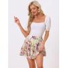 imageAllegra K Womens 2023 Floral Tiered Ruffle Skirts Cute Summer Flowy Chiffon Mini SkirtWhite