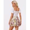 imageAllegra K Womens 2023 Floral Tiered Ruffle Skirts Cute Summer Flowy Chiffon Mini SkirtWhite