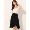 imageAllegra K Womens 2023 High Waisted Button Decor Asymmetrical Ruffle Hem SkirtBlack