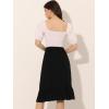 imageAllegra K Womens 2023 High Waisted Button Decor Asymmetrical Ruffle Hem SkirtBlack