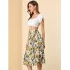 imageAllegra K Womens Boho Floral High Waist Split A Line Midi SkirtBlack Yellow