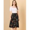 imageAllegra K Womens Boho Floral High Waist Split A Line Midi SkirtBlacks