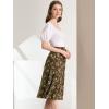 imageAllegra K Womens Boho Floral High Waist Split A Line Midi SkirtBrown