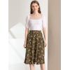 imageAllegra K Womens Boho Floral High Waist Split A Line Midi SkirtBrown