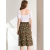 imageAllegra K Womens Boho Floral High Waist Split A Line Midi SkirtBrown