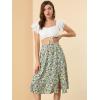 imageAllegra K Womens Boho Floral High Waist Split A Line Midi SkirtGreen