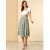 imageAllegra K Womens Boho Floral High Waist Split A Line Midi SkirtGreen