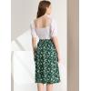 imageAllegra K Womens Boho Floral High Waist Split A Line Midi SkirtSatin Green