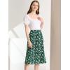 imageAllegra K Womens Boho Floral High Waist Split A Line Midi SkirtSatin Green