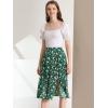 imageAllegra K Womens Boho Floral High Waist Split A Line Midi SkirtSatin Green