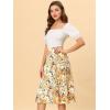 imageAllegra K Womens Boho Floral High Waist Split A Line Midi SkirtYellow