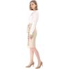 imageAllegra K Womens Button Decor Split Belted Smocked Vintage Short Pencil SkirtBeige